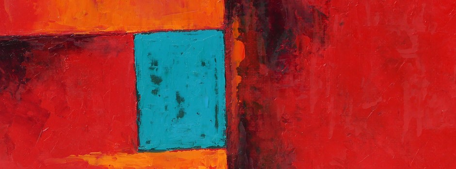 Fenetre bleue sur fond rouge - carton toilé - 30x40 - 1.JPG